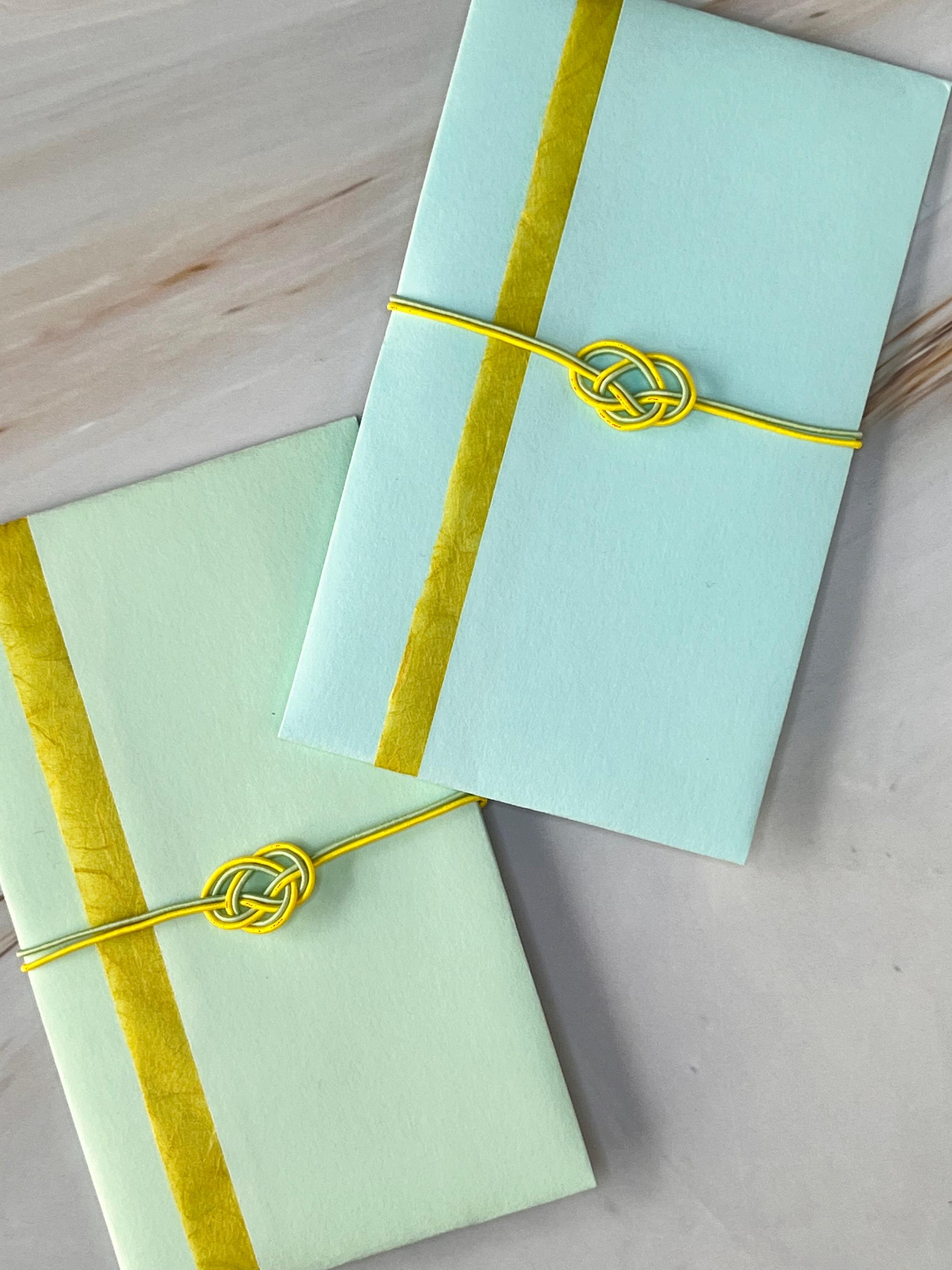 数量限定ポチ袋　若葉色×青磁色セット《淡彩ｰ夏涼ｰ》のし袋　お車代　No.110