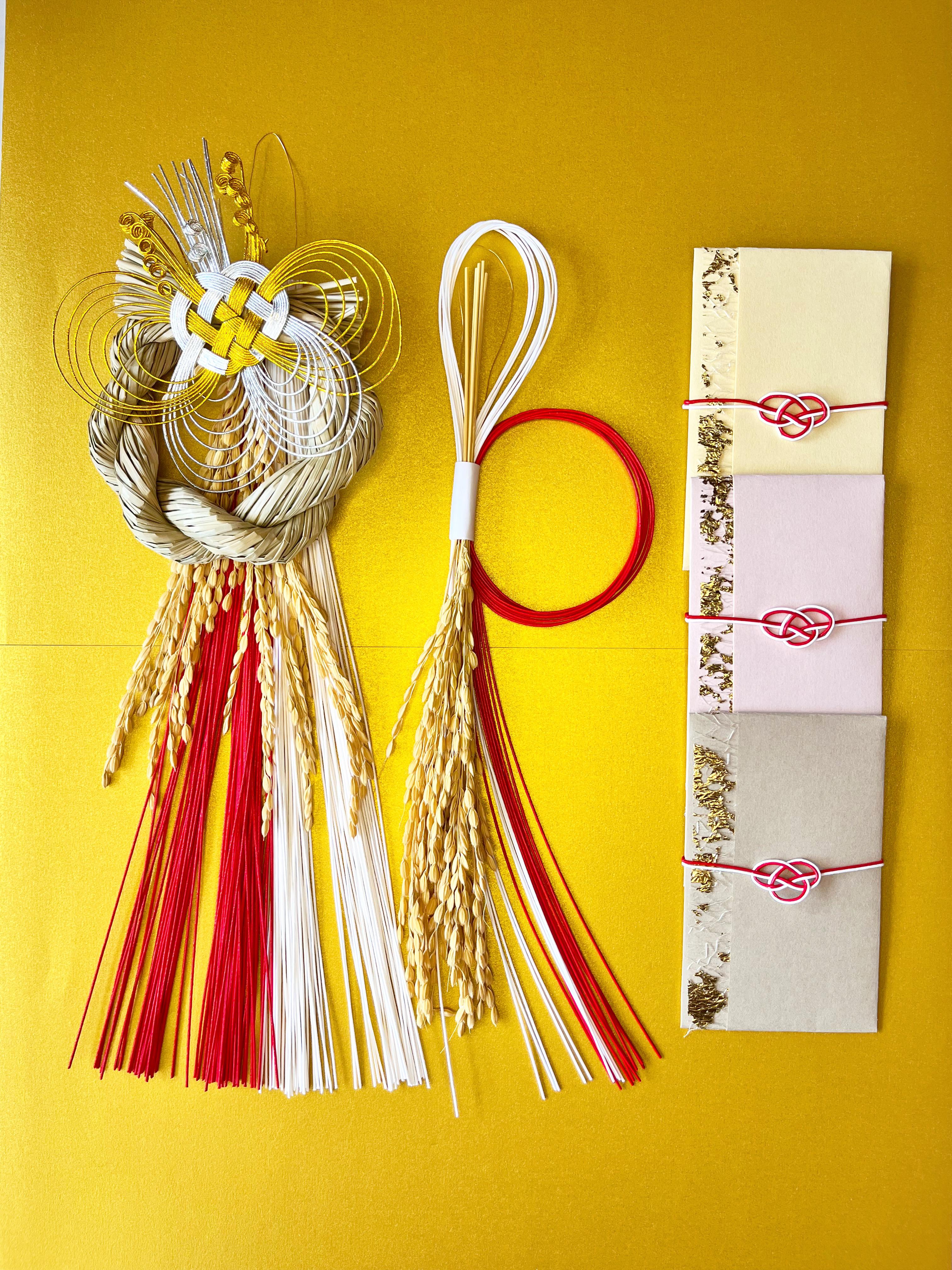 数量限定・送料無料｜お正月飾り福袋2026｜限定しめ縄＋稲穂飾り＋ポチ袋セットSea Lavender迎春 No.120